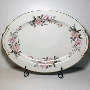 Vintage Kyoto China Rosehill 16.5" Platter #7313 Japan Floral Rose